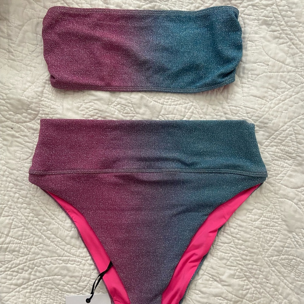 NWT beach riot kelsey strapless bandeau bikini top